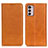 Leather Case Stands Flip Cover Holder A02D for Motorola Moto G42 Light Brown
