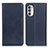 Leather Case Stands Flip Cover Holder A02D for Motorola MOTO G52 Blue