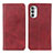 Leather Case Stands Flip Cover Holder A02D for Motorola MOTO G52 Red