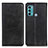 Leather Case Stands Flip Cover Holder A02D for Motorola Moto G60 Black