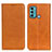 Leather Case Stands Flip Cover Holder A02D for Motorola Moto G60 Light Brown
