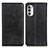 Leather Case Stands Flip Cover Holder A02D for Motorola Moto G82 5G Black