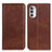 Leather Case Stands Flip Cover Holder A02D for Motorola Moto G82 5G Brown