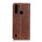 Leather Case Stands Flip Cover Holder A02D for Motorola Moto One Fusion Brown
