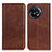 Leather Case Stands Flip Cover Holder A02D for OnePlus Ace 2 5G Brown
