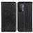 Leather Case Stands Flip Cover Holder A02D for OnePlus Nord N200 5G Black