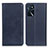 Leather Case Stands Flip Cover Holder A02D for Oppo A16 Blue