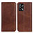 Leather Case Stands Flip Cover Holder A02D for Oppo A74 4G Brown