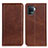 Leather Case Stands Flip Cover Holder A02D for Oppo A94 4G Brown