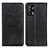 Leather Case Stands Flip Cover Holder A02D for Oppo A95 4G Black