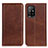 Leather Case Stands Flip Cover Holder A02D for Oppo F19 Pro+ Plus 5G Brown