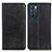 Leather Case Stands Flip Cover Holder A02D for Oppo Reno6 5G Black