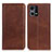 Leather Case Stands Flip Cover Holder A02D for Oppo Reno7 4G Brown