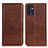 Leather Case Stands Flip Cover Holder A02D for Oppo Reno7 5G Brown