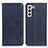 Leather Case Stands Flip Cover Holder A02D for Samsung Galaxy S22 Plus 5G Blue