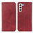 Leather Case Stands Flip Cover Holder A02D for Samsung Galaxy S22 Plus 5G Red