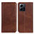 Leather Case Stands Flip Cover Holder A02D for Xiaomi Redmi Note 12 4G Brown