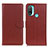 Leather Case Stands Flip Cover Holder A03D for Motorola Moto E20 Brown