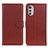Leather Case Stands Flip Cover Holder A03D for Motorola Moto E32 Brown