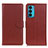 Leather Case Stands Flip Cover Holder A03D for Motorola Moto Edge 20 5G Brown