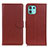 Leather Case Stands Flip Cover Holder A03D for Motorola Moto Edge 20 Lite 5G Brown