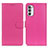 Leather Case Stands Flip Cover Holder A03D for Motorola Moto Edge (2022) 5G Hot Pink