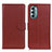 Leather Case Stands Flip Cover Holder A03D for Motorola Moto G Stylus (2022) 4G Brown