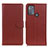 Leather Case Stands Flip Cover Holder A03D for Motorola Moto G50 Brown