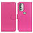Leather Case Stands Flip Cover Holder A03D for Motorola Moto G51 5G Hot Pink