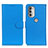 Leather Case Stands Flip Cover Holder A03D for Motorola Moto G51 5G Sky Blue