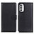 Leather Case Stands Flip Cover Holder A03D for Motorola MOTO G52 Black