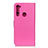Leather Case Stands Flip Cover Holder A03D for Motorola Moto One Fusion Plus Hot Pink