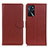 Leather Case Stands Flip Cover Holder A03D for Oppo A16 Brown