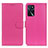 Leather Case Stands Flip Cover Holder A03D for Oppo A16 Hot Pink