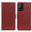 Leather Case Stands Flip Cover Holder A03D for Oppo K9 5G Brown