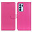 Leather Case Stands Flip Cover Holder A03D for Oppo Reno6 Pro 5G India Hot Pink