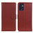 Leather Case Stands Flip Cover Holder A03D for Oppo Reno7 5G Brown