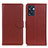 Leather Case Stands Flip Cover Holder A03D for Oppo Reno7 SE 5G Brown
