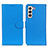 Leather Case Stands Flip Cover Holder A03D for Samsung Galaxy S22 5G Sky Blue