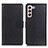 Leather Case Stands Flip Cover Holder A03D for Samsung Galaxy S23 Plus 5G Black