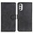 Leather Case Stands Flip Cover Holder A04D for Motorola Moto E32 Black