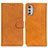 Leather Case Stands Flip Cover Holder A04D for Motorola Moto E32 Brown