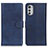 Leather Case Stands Flip Cover Holder A04D for Motorola Moto E32s Blue