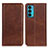 Leather Case Stands Flip Cover Holder A04D for Motorola Moto Edge 20 5G Brown
