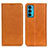Leather Case Stands Flip Cover Holder A04D for Motorola Moto Edge 20 5G Light Brown