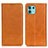 Leather Case Stands Flip Cover Holder A04D for Motorola Moto Edge 20 Lite 5G Light Brown