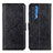 Leather Case Stands Flip Cover Holder A04D for Motorola Moto Edge (2021) 5G Black