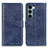 Leather Case Stands Flip Cover Holder A04D for Motorola Moto Edge S30 5G Blue