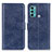 Leather Case Stands Flip Cover Holder A04D for Motorola Moto G40 Fusion Blue