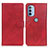 Leather Case Stands Flip Cover Holder A04D for Motorola Moto G41 Red